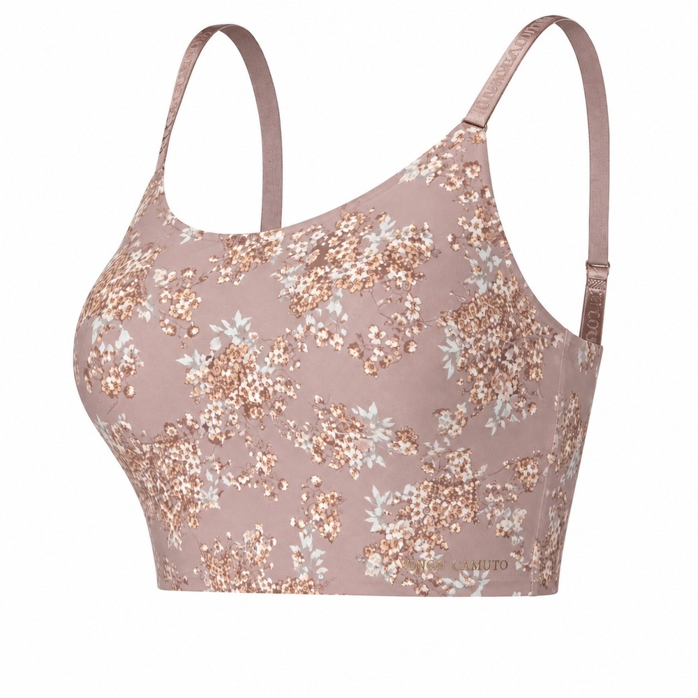 Vince Camuto Women Lounge Bra Size L Mauve Pink Floral Wireless Removable NWT